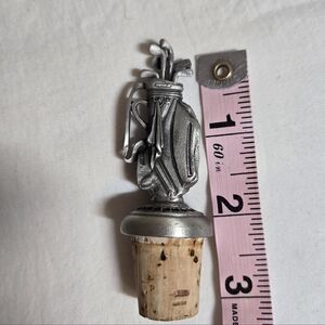 Pewter Golf Bag Wine Stopper Cork